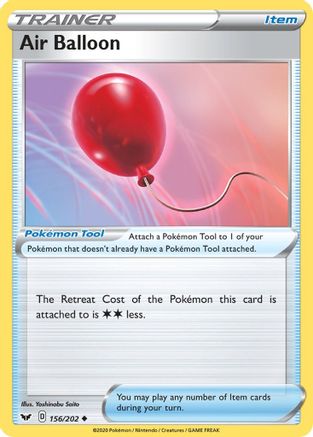 Air Balloon 156/202 - Reverse Holofoil SWSH01 Sword & Shield Base Set - Uncommon