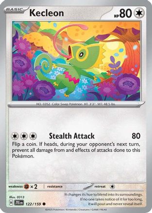 Kecleon 122/159 - Reverse Holofoil SV09 Journey Together - Common