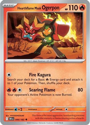 Hearthflame Mask Ogerpon 044/182 SV10 Destined Rivals - Uncommon