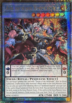 yugioh archfiend structure deck Archfiend Emperor (Starlight Rare) (BPRO-EN031)
