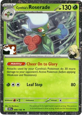 Cynthia's Roserade 008/182 - Holofoil Prize Pack Series Cards - Rare
