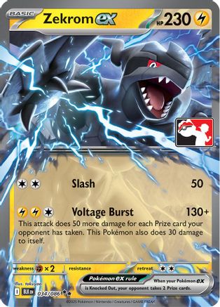 Zekrom ex 034/086 - Holofoil Prize Pack Series Cards - Double Rare