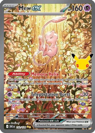 Mew ex 152/128 - Holofoil ME 30th Celebration - Special Illustration Rare