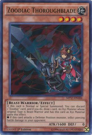 Zoodiac Thoroughblade [MP17-EN184] Ultra Rare