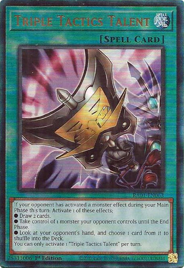 Triple Tactics Talent [RA01-EN063] Prismatic Ultimate Rare