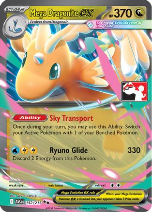 Mega Dragonite ex 152/217  - Holofoil Prize Pack Series Cards - Double Rare