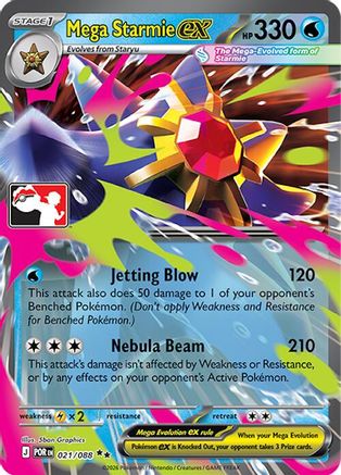 Mega Starmie ex 021/088  - Holofoil Prize Pack Series Cards - Double Rare