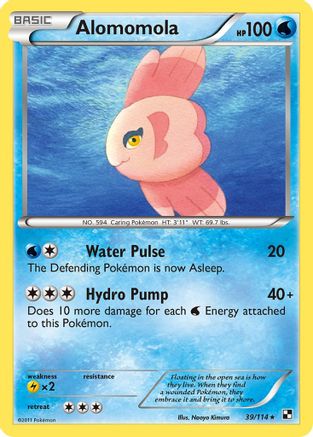 Alomomola (39) 039  - Reverse Holofoil Black and White - Rare