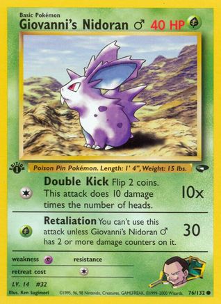 Giovanni's Nidoran (76/132) (Male) [Gym Challenge Unlimited]